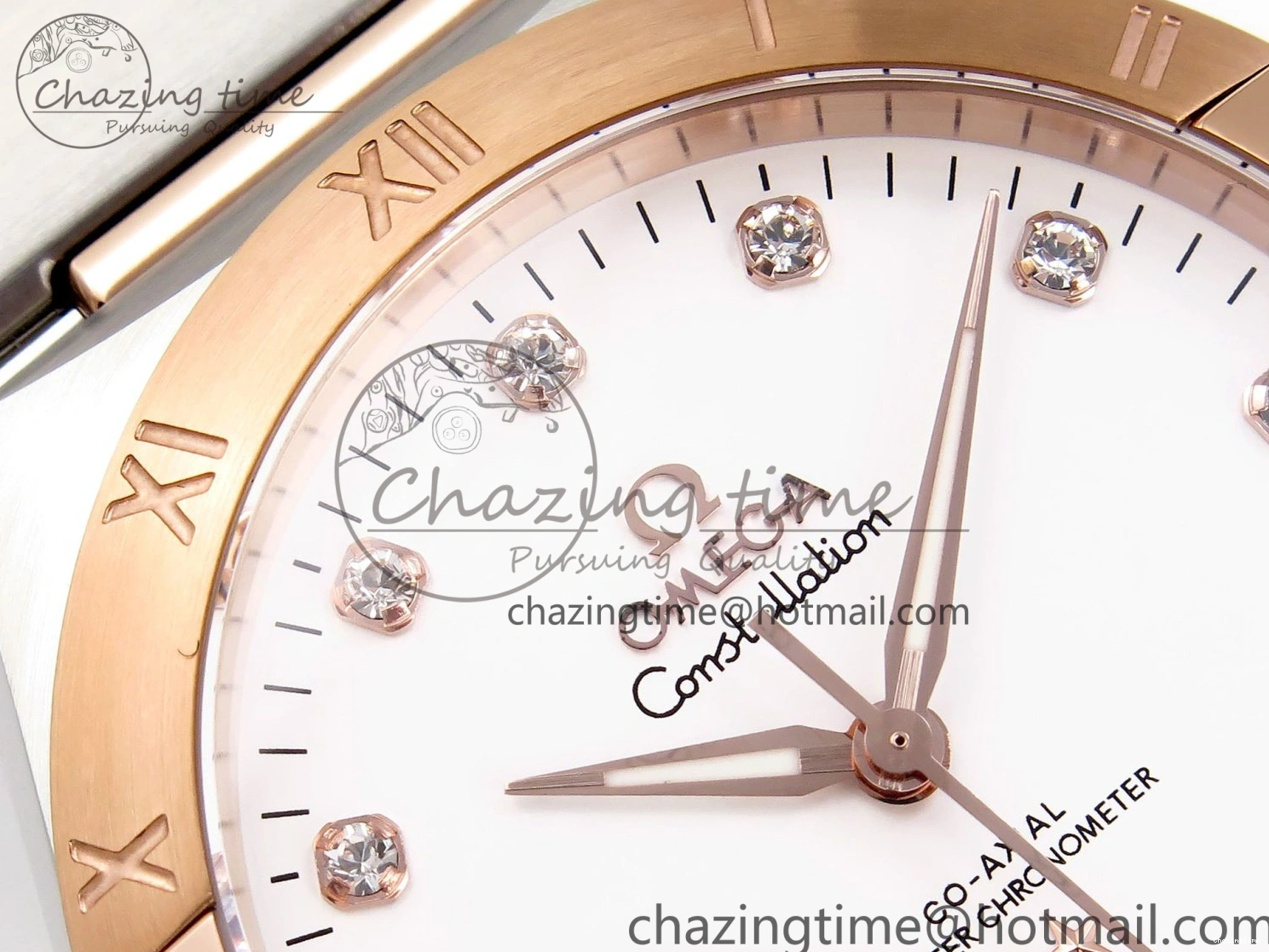 0414 Constellation 39mm SS RG ASWF 1:1 Best Edition White Diamonds Dial on SS RG Bracelet A Minimalist 7772